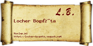 Locher Bogáta névjegykártya